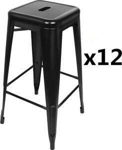 12er Set Barhocker Metall Bistrohocker Tresenhocker Barstuhl mit Fußstütze 61x40x40cm Stapelbar