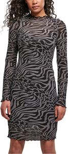Dámské šaty Urban Classics Ladies AOP Double Layer Dress asphalt/black - S
