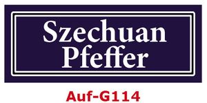 5 Stück Gewürzaufkleber Szechuan Pfeffer 40x16mm Gewürzetiketten Sticker Lebensmittel (Auf-G114)