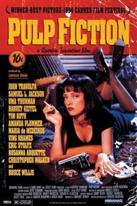 Pulp Fiction Poster Unisex Cover (Mia Wallace on Bed) multicolor Standard