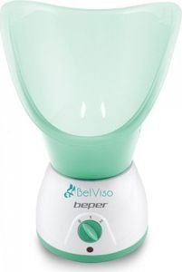 BEPER 40.967N Facial Sauna and Aromatherapy 2 Powers Healing and Relaxing Treatments Hydration and Face Cleansing White/Green