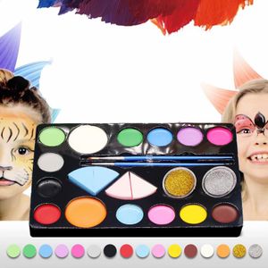 Kinderschminke Set Face Paint Set,14- Professionelle Schminkfarben,Ungiftig,Makeup für Halloween, Weihnachten, Geburtstagsfeier, Karneval oder Körpermalerei