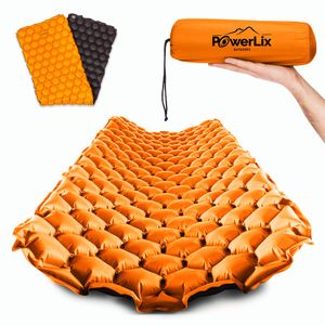 POWERLIX Isomatte Camping Outdoor Luftmatratze Ultraleichte Aufblasbare Orange