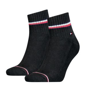 Tommy Hilfiger Pánske ponožky Iconic Quarter Socks 2 Pack 100001094 200 Black - 43/46