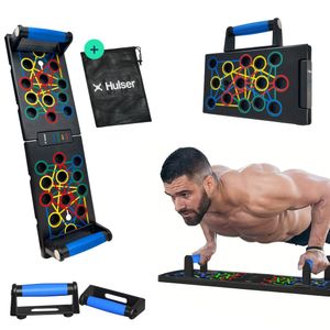 Hulser Liegestütze Brett - 24 in 1 - Faltbares Liegestütz-Brett - Push-up board für Krafttraining - Liegestütz-Griffe