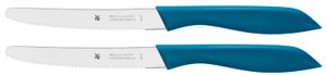 WMF Brotzeitmesser Set 2-teilig, 23 cm, Vespermesser mit Doppelwellenschliff, Spezialklingenstahl, Kunststoffgriff, blau