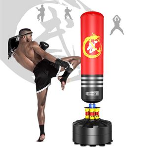 Dripex Boxsack Erwachsene Freistehender Standboxsack MMA Boxpartner Boxing Trainer Heavy Duty Boxsack mit Saugfuß-Rot