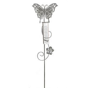 Regenmeßglas Schmetterling - Wetterstation - Regenmesser - Niederschlagsmesser L 110 cm