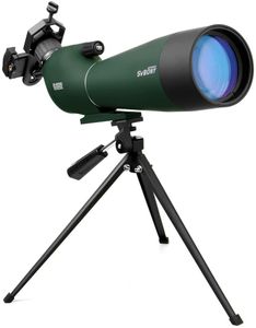 Svbony SV28 Zoom Spektiv 20-60x80, BAK4 Teleskop Mit Stativ Universal Smartphone-Adapter, für die Vogelbeobachtung Zielschießen Jagd Wildlandschaft