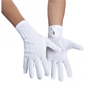Handschuhe weiß mit Druckknopf, Größe:L
