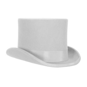 Zylinder Hut weiß für Hochzeit Karneval Halloween Hutgrösse: 59