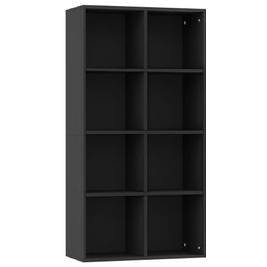 vidaXL Bücherregal/Sideboard Schwarz 66×30×130 cm Holzwerkstoff