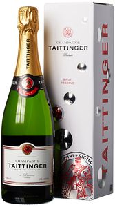 Taittinger Brut Réserve Champagner brut in Geschenkpackung Champagne Frankreich | 12 % vol | 0,75 l