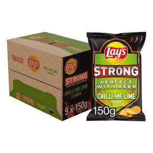 Lay's Strong Chili Lime Chips 9 Beutel x 150 Gramm