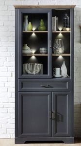 JASMIN Vitrine Graphit / Eiche