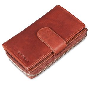 ROYALZ Vintage Leder Damen Geldbörse 18 Kartenfächer Organizer RFID Blocker Portemonnaie viele Fächer Brieftasche XXL Portmonee