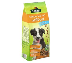 Dehner Hundefutter Knusper-Mix Junior, Trockenfutter, für Welpen und junge Hunde, Geflügel, 12 kg