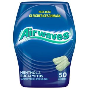 Airwaves Menthol und Eucalyptus zuckerfreier Kaugummi 50er Dose