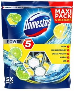 Domestos Power 5 WC-Reiniger, Limette-Duft, 5 Stück Packung