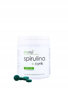 Přírodní doplněk stravy se spirulinou, zinkem a vitaminem B12 - 250 tablet Spirulina + zinek Bioalgae 250 tablet