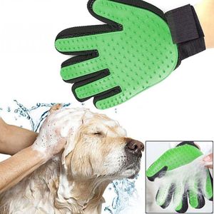 Bürstenhandschuh Hunde Katzen Handschuh Bürste - Fellpflege für Haustiere Rechts, Farbe:Grün