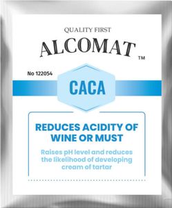 Alcomat CACA 10 g Kalziumkarbonat - Lebensmitteltaugliches Entsäuerungsmittel für Wein und Most, Säurereduktion, pH-Wert erhöhen, CO2-Freisetzung