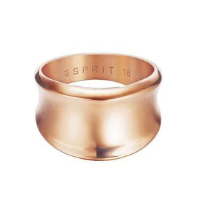 Esprit Damen Ring Edelstahl Rosé Curved ESRG12382C1, Ringgröße:60 (19.1 mm Ø)