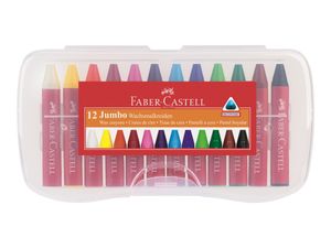 FABER-CASTELL Dreikant Wachsmalkreide Jumbo 12er Etui