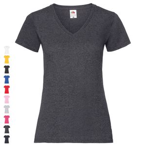 Fruit of the Loom Valueweight V-Neck T Lady-Fit, Farbe:weiß, Größe:S
