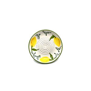 Kaladia Keramik Teller Zitrone - handbemalte Teller mit schönemNachbildung - Reibeteller- spülmaschinenfest -  Spain