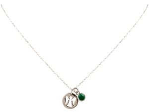 Damen Halskette Anhänger Engel Schutzengel 925 Silber Smaragd Grün 13 cm