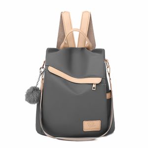 Dámský batoh s kabelkami Pom Pom Anti-Theft Travel Bag Convertible Satchel Handbags and Shoulder Bag, šedý