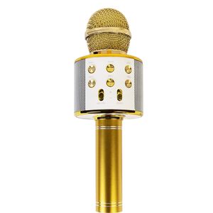 Bluetooth Mikrofon  Karaoke-Mikrofon Handheld Stereo Sound Bluetooth Karaoke Kinder und Erwachsene Gold
