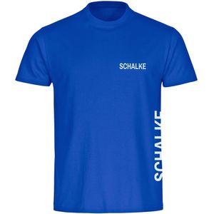 multifanshop Herren T-Shirt - Schalke - Brust & Seite, blau, Größe 4XL