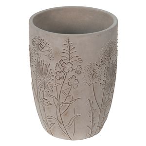 Clayre & Eef Blumentopf Ø 18x25 cm Grau Beige Stein Blumen