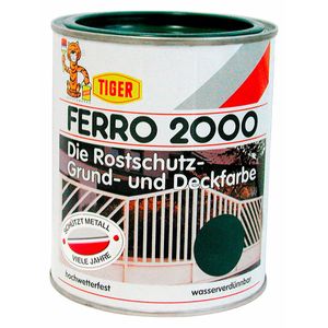 Tiger Ferro 2000 Rostschutzgrund Grund-Deckfarbe seidenglänzend außen 2,5L Farbwahl, Farbe (RAL):RAL 7031 Blaugrau