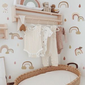 Wandsticker für Kinderzimmer Regenbögen und Tropfen Boho 10 x 6 cm