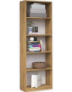 ADGO® Schmales Bücherregal Artisan Eiche mit Trennwänden 40 x 30 x 182 cm Büromöbel Wandregal Bookcase Regal