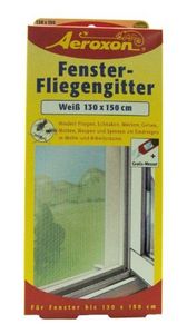 Aeroxon Fenster Fliegengitter weiß mit Sichtschutz-Effekt, Waschbar (1er Pack)