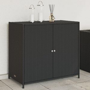 vidaXL Záhradná skrinka čierna 83x45x76 cm polyratan