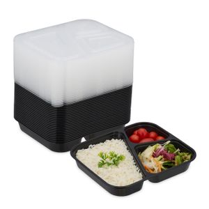 relaxdays Meal Prep Boxen 24 Set 3 Fächer