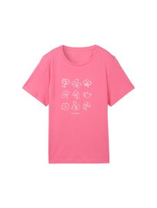 Tom Tailor T-shirt crew neck print 15799 carmine pink S