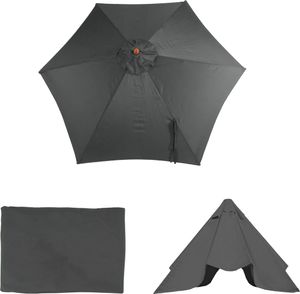 Ersatz-Bezug für Sonnenschirm Florida, Sonnenschirmbezug Ersatzbezug, Ø 3m Polyester 6 Streben anthrazit Ersatz-Bezug für Sonnenschirm Florida, Sonnenschirmbezug Ersatzbezug, Ø 3m Polyester 6 Streben anthrazit