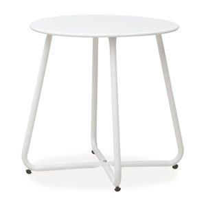 Homestyle4u 2483, Beistelltisch Gartentisch Weiß Metall Tisch Ablage Indoor Outdoor
