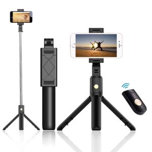 Selfie Stick Stativ mit Bluetooth-Fernauslöser Ausfahrbar 360°Rotation kabellos