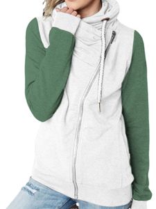 Damen Fleecejacken Langarm Sweatshirt Loose Fit Mantel Casual Fleece Kapuzenjacke Weiß Zauberspruch Marinegrün,Größe L
