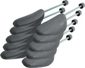 5 Paar Incutex Schuhspanner Kunststoff Gr. 38-44 grau mit Spiralfeder Schuhstrecker Schuhformer  @@