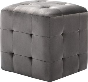 vidaXL Pouf 2 Stk. Grau 30x30x30 cm Samtstoff