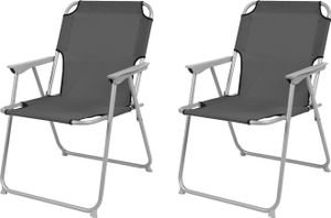 2'er Set Campingstuhl Stoff Oxfort Metall verschiedene Farben