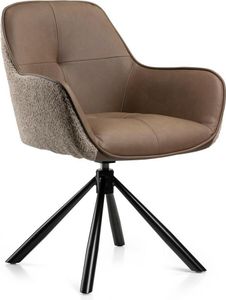 HowHomely | Jedálenské stoličky - Tokio - Hnedá - Moderný dizajn s ergonomickým komfortom - Čalúnená stolička - Kancelárska stolička